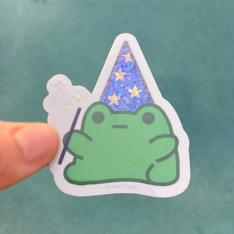 Glitter Wizard Frog Sticker – Lauren Rose Crafts