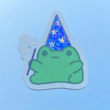 Load image into Gallery viewer, Glitter Wizard Frog Sticker
