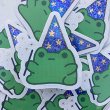 Load image into Gallery viewer, Glitter Wizard Frog Sticker
